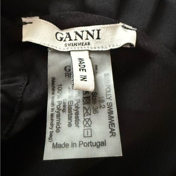 Ganni Polly Ruffle Bikini Top Black Daisy 36 - Picture 7 of 7